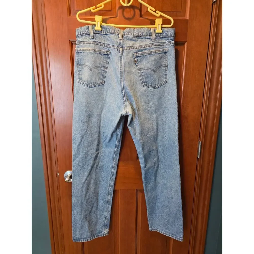 Vintage Levis Jeans Mens 38x32 Relaxed Fit 540 Brown Leather Tab Denim